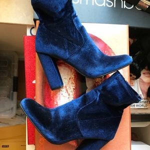 Steve Madden Edit Boots- Blue Velvet
